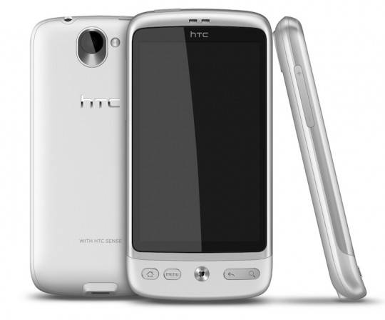 HTC Desire Brilliant White Front+Back+Left 540x448