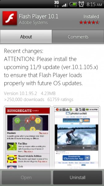 adobe flash player 9 updates