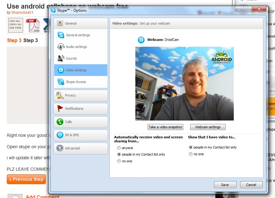 Droidcam skype outlet