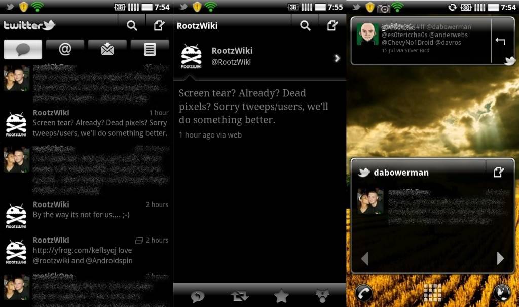 Inverted Twitter App, Socialize with a Black Color Theme - Android