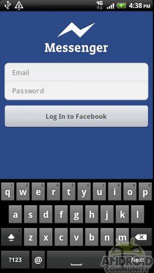 messenger app log in