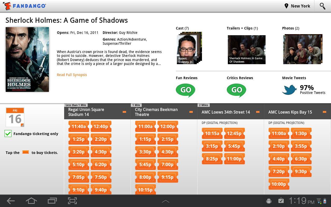 Fandango Movies for Tablets app available now - Android Community