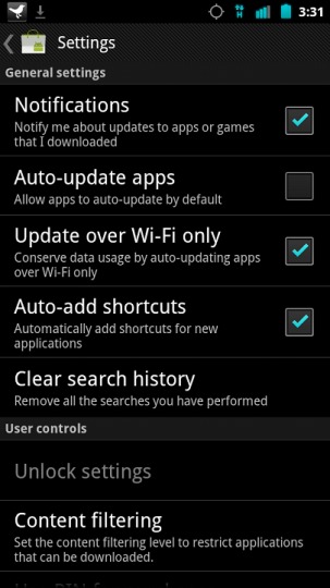 Android Market v3.3.11 APK now available, adds auto-update by default and  other new settings