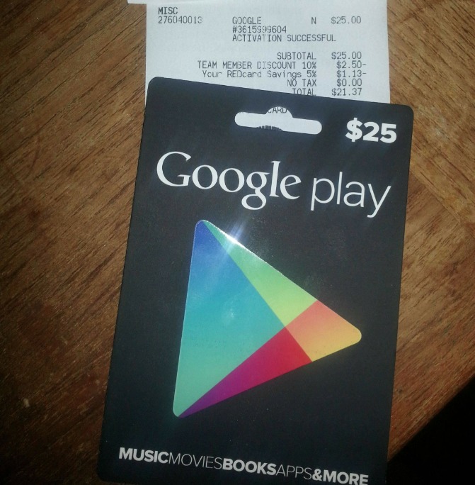 Google Play Store gift cards selling early, could launch in 2