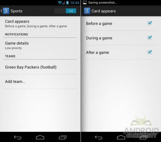 Google Now finally showing NFL scores and sports cards – a day late -  Android Community