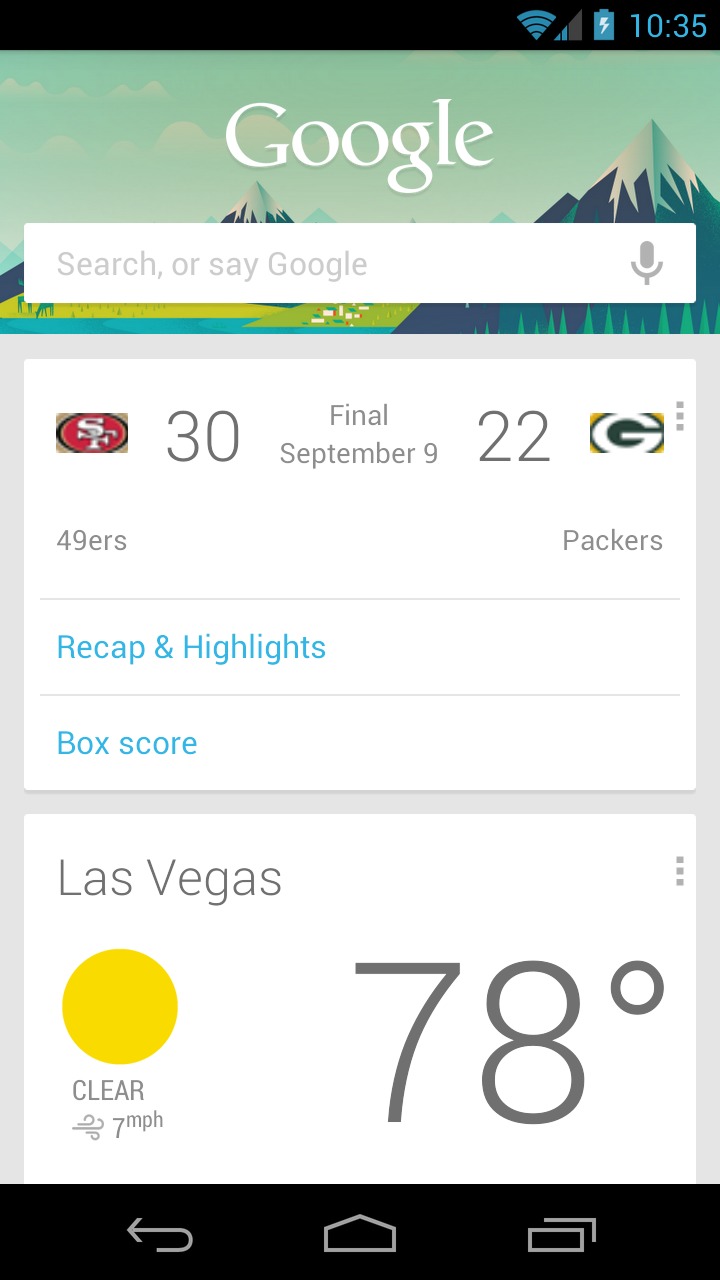 Google Now finally showing NFL scores and sports cards – a day late -  Android Community