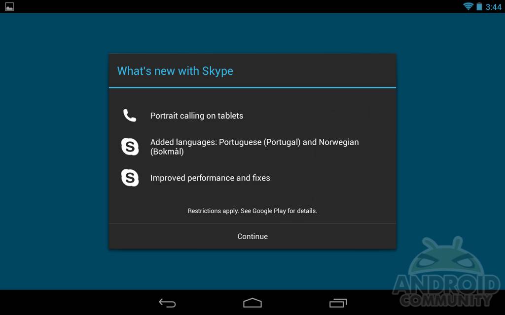 why is skype not working on my android tablet