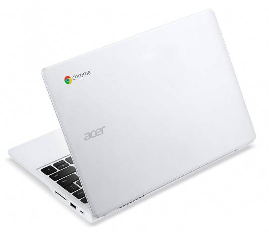 Acer C720 Chromebook white touch rear left angle