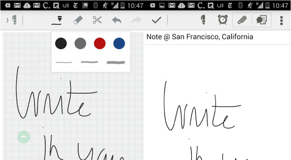 does evernote support handwritten nots