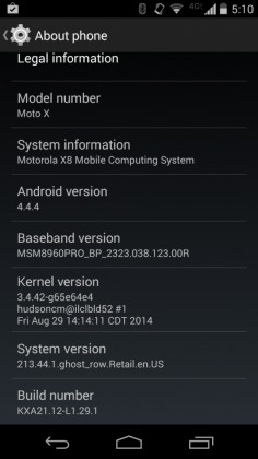 Moto X T-Mobile Android 4.4.4 KitKat