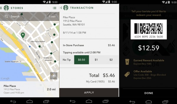 Starbucks app for Android 2