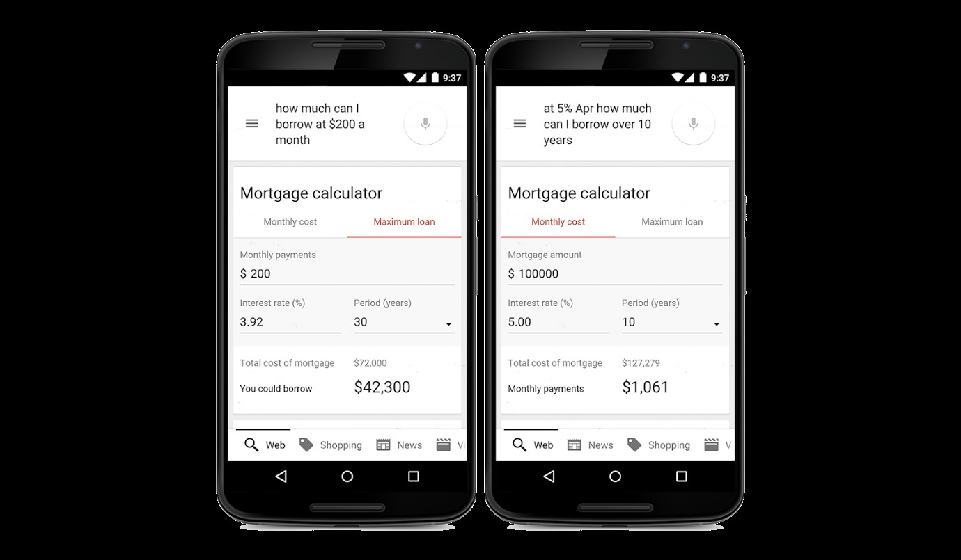 google mortgage calculator