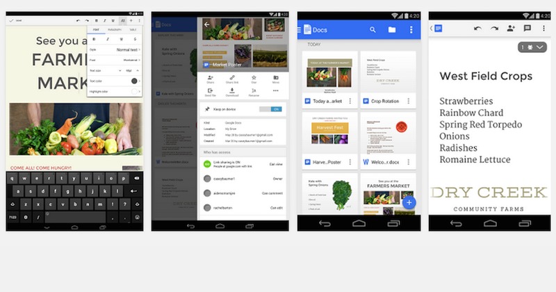 Google Docs app for Android