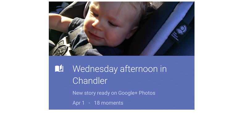 Google Stories Google Now card