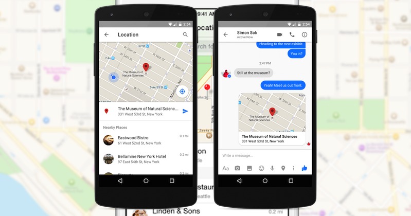 Facebook Messenger send location