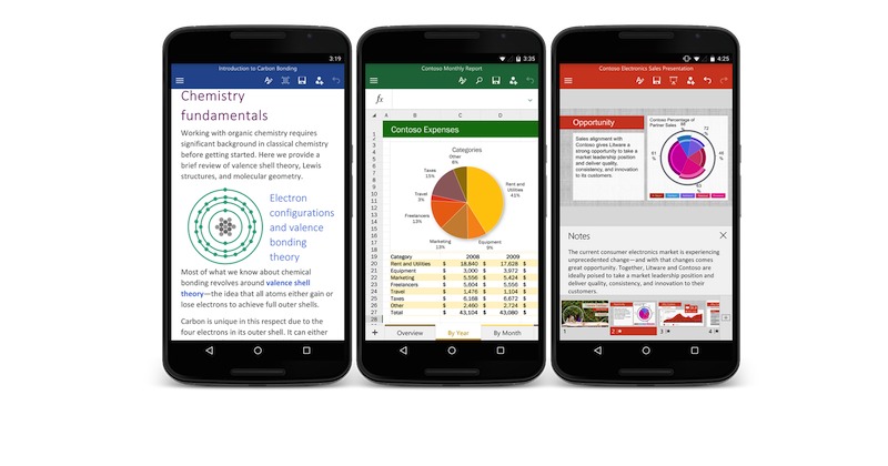 Microsoft Office for Android phone