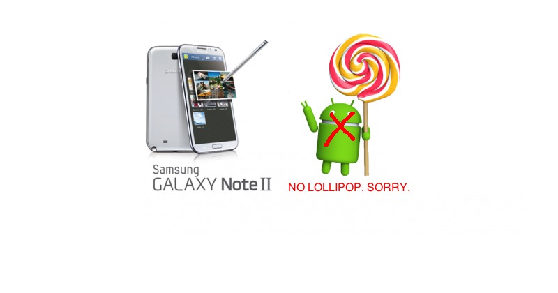 Samsung Galaxy Note 2 No Android Lollipop