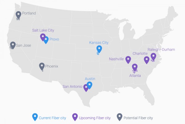 Google Fiber US Map