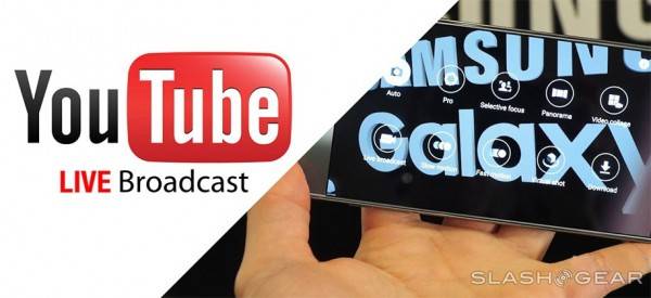 youtube live broadcast samsung