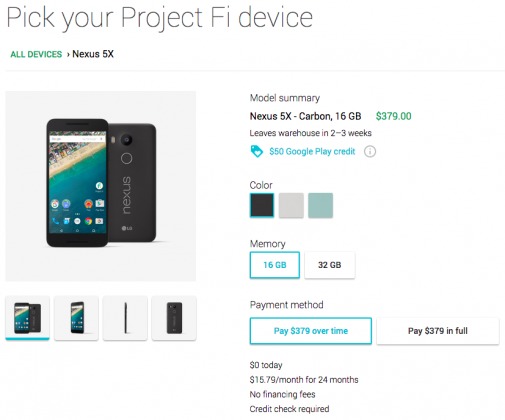 Google Project Fi Nexus 5X