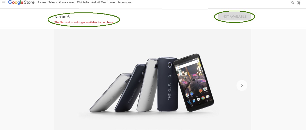 Google Store Huawei Nexus 6P no longer available 2