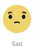 Facebook Reactions sad face