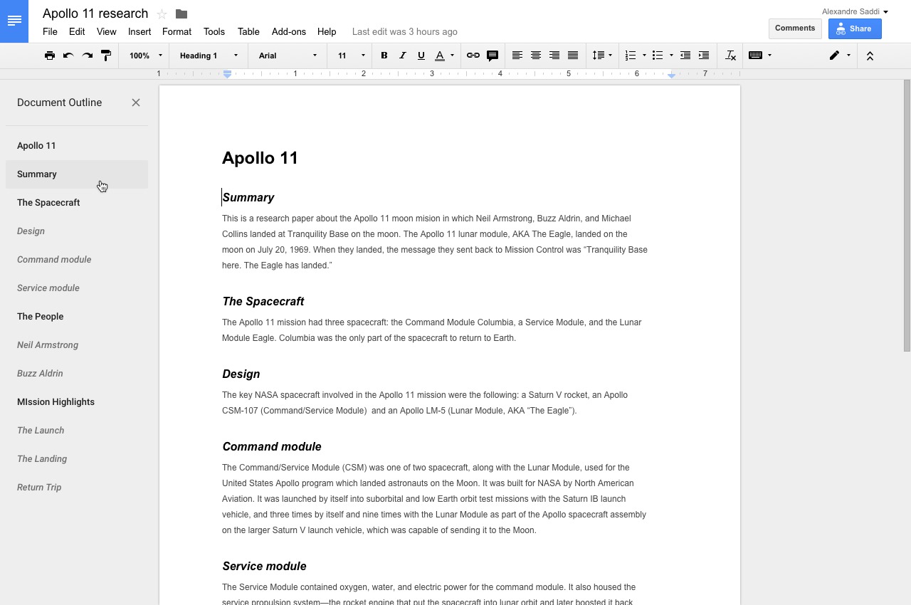 Scrolling, reading through long documents is now easier on Google Docs