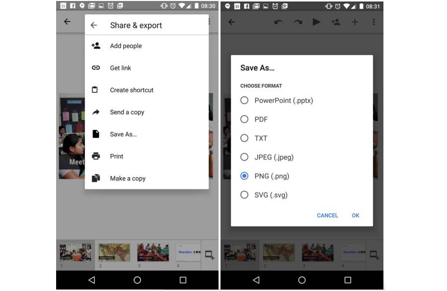 Google Sheets and Slides Android apps 2