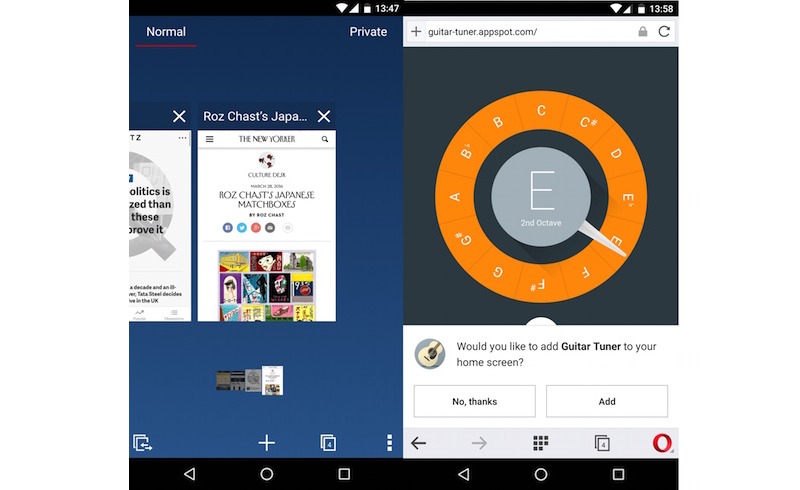 Opera web browser tab switcher 3