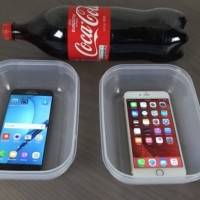 Samsung Galaxy S7 Edge vs. iPhone 6S Plus Coca-Cola Freeze Test