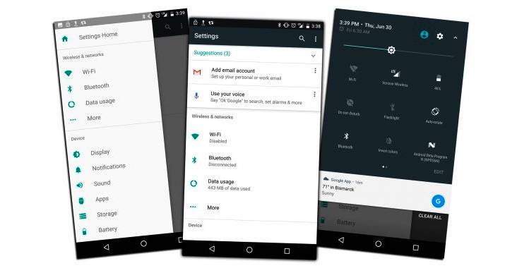 Android Nougat New Settings Menu