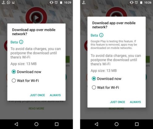 download large files over mobile data from play store