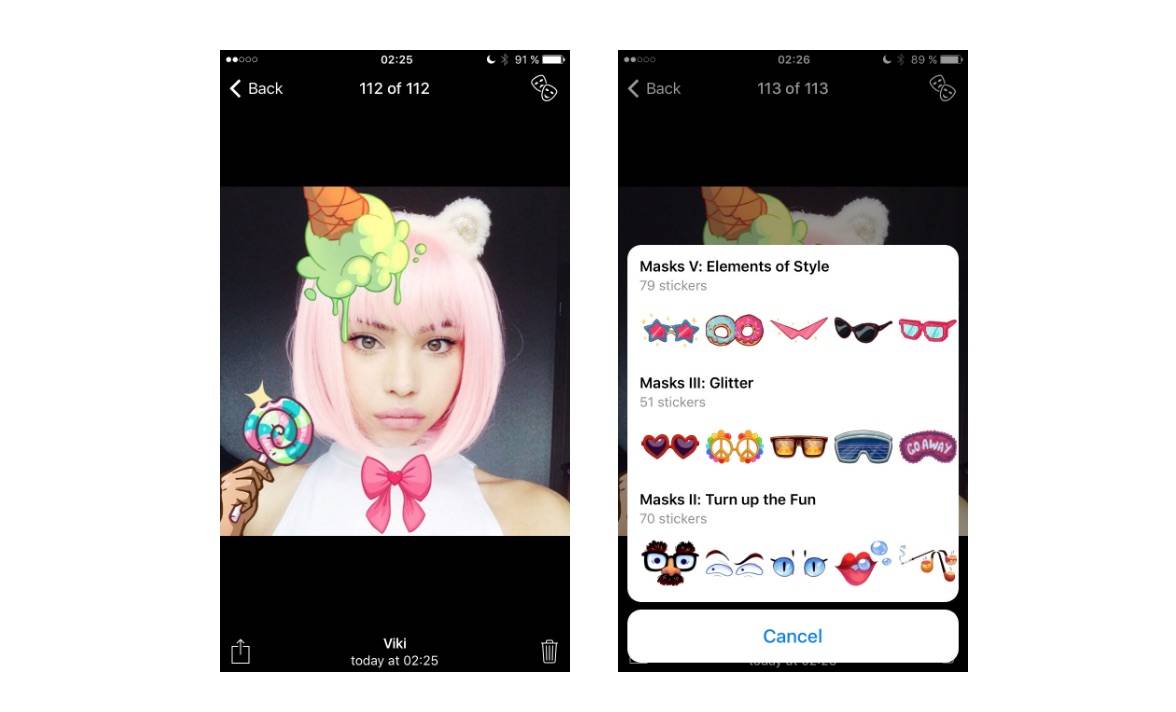 Telegram’s Photo Editor update brings masks, GIFs,trending stickers