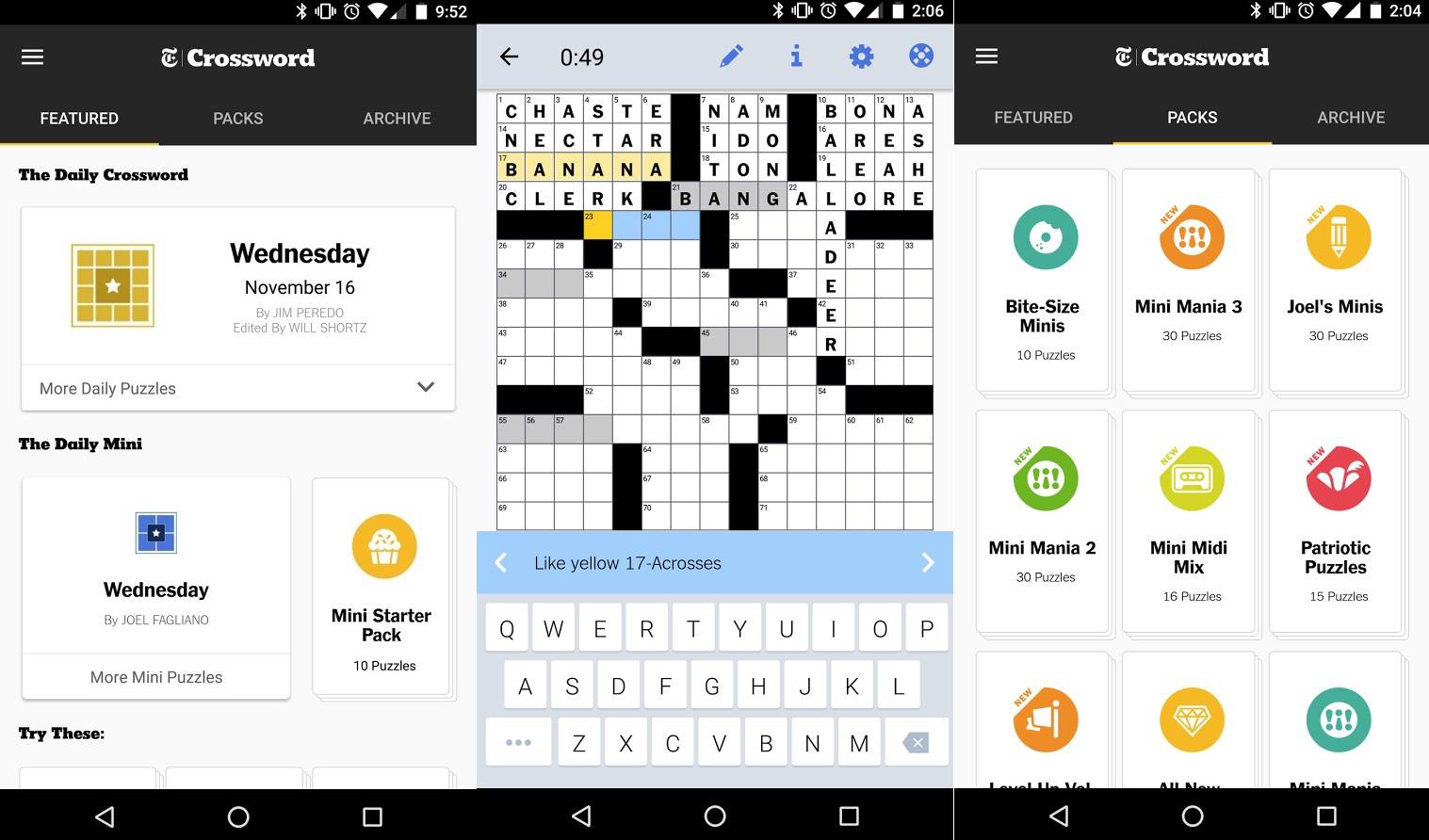 android crossword nytimes