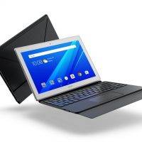 06_Tab4_Plus_10inch_with_Keyboard_Case_Hero_Front_facing_right_Home_Screen_Fill_White