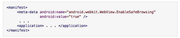Safe Browsing Manifest Tag