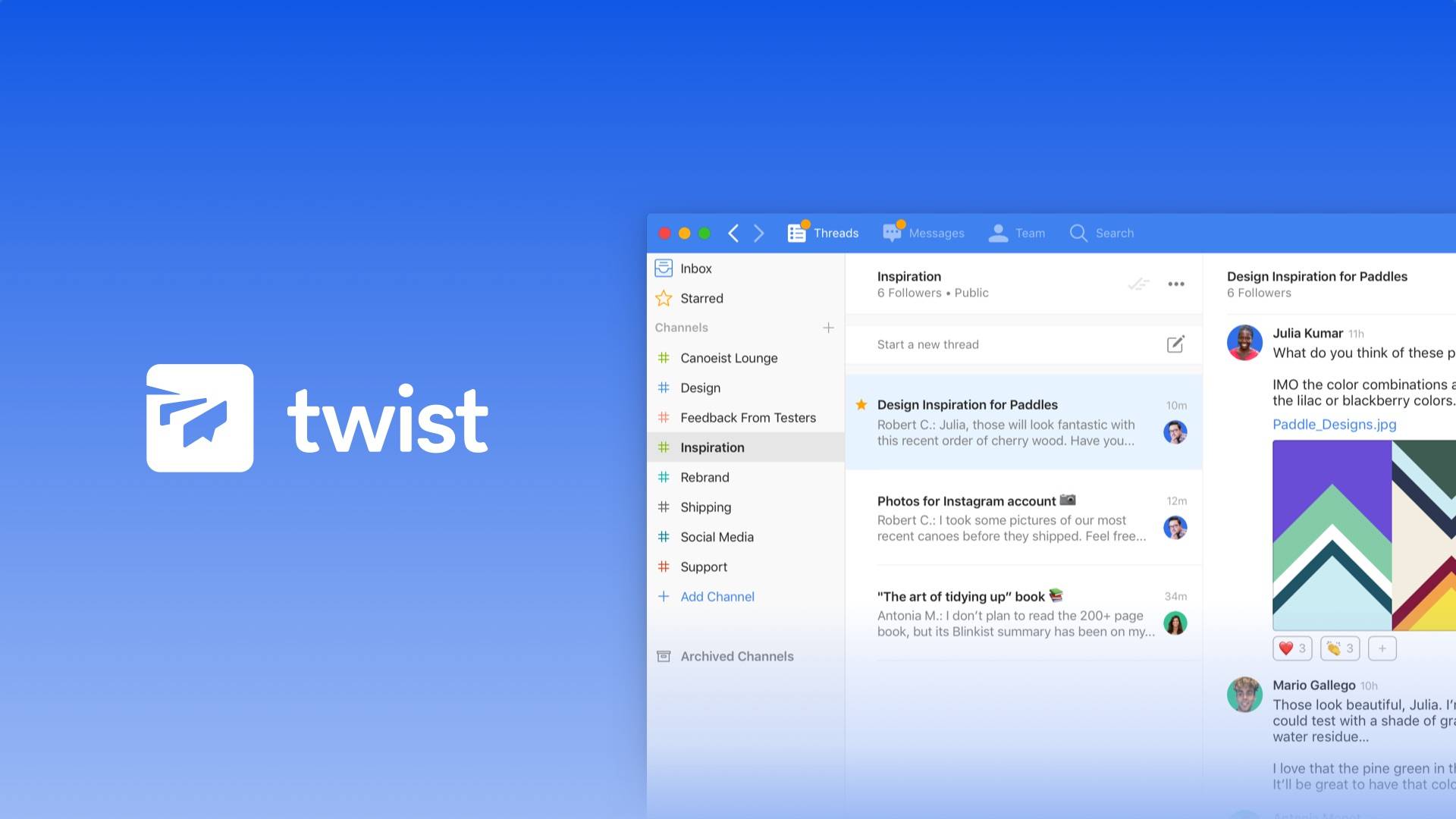 Twist: Organized work communication for flexible teams