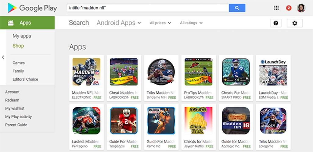 play store search