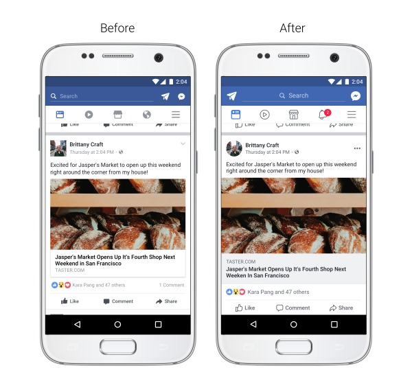 Facebook app updates your newsfeed, now more efficient, easier on the