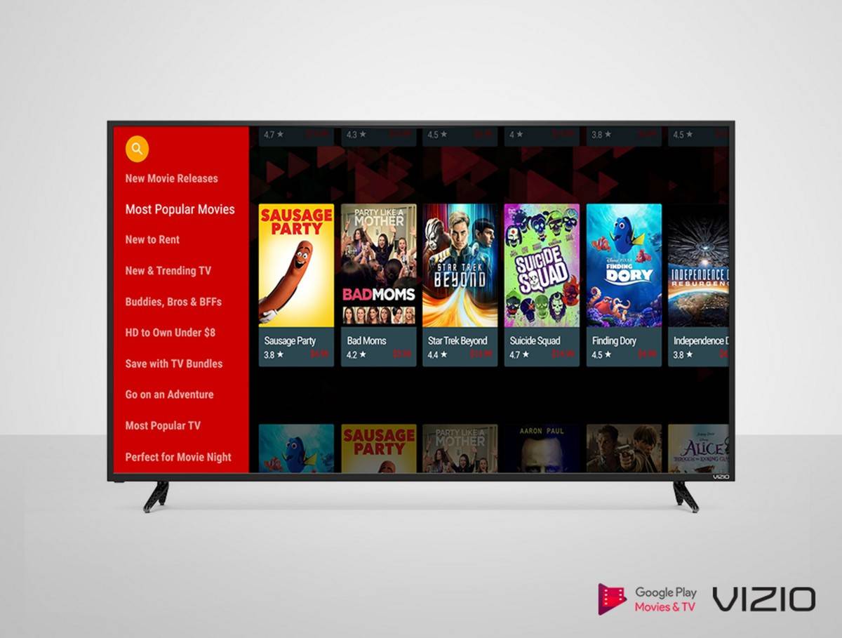 Vizio now has Google Play Movies & TV on its highend Smart TVs