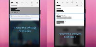 Hide running in the background Notification