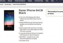 Razer Phone 64GB Black spotted on 3G UK’s website
