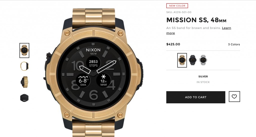 Nixon s Mission smartwatch now with stainless steel model Android Community