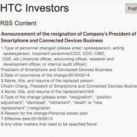 HTC Chief resignation