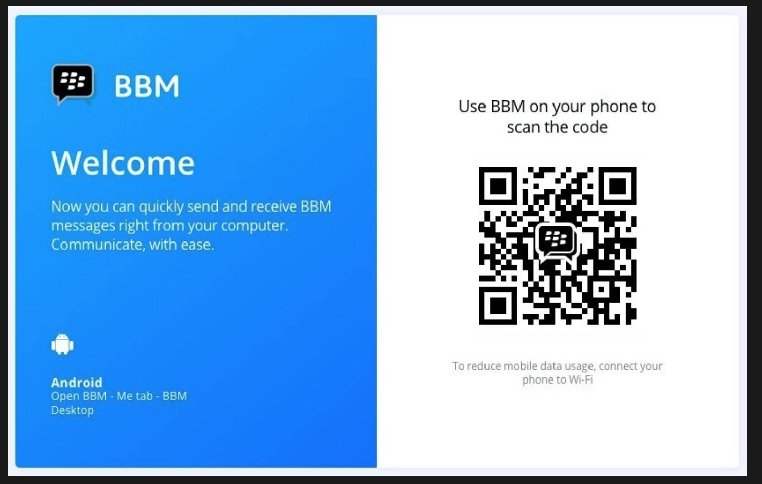 BBM. Welcome код