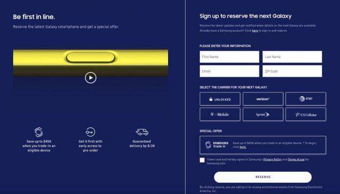 Samsung Galaxy Note 9 Pre-order