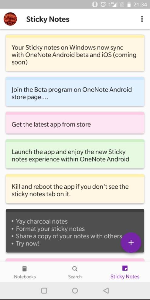 sticky notes app for android