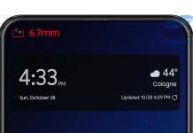 Samsung Galaxy A8s cutout display