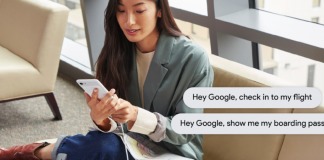 Google Assistant checkin flight