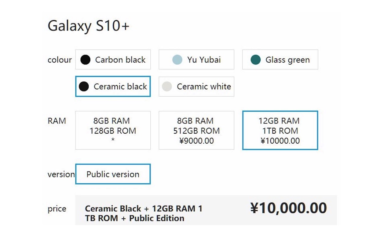 Samsung Galaxy S10+ colors, pricing, and ROM options detailed - Android Community